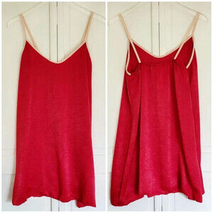 Cozy Rozy Women's Slip Short Nightgown Red Size M